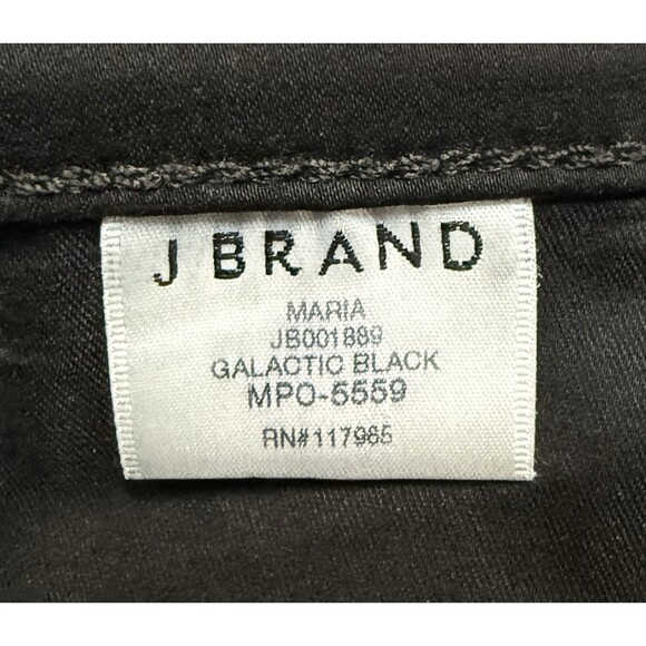 J BRAND MARIA High Rise Skinny Leg Faux Leather/Coated in Galactic Black 24x25 - Picture 6 of 16